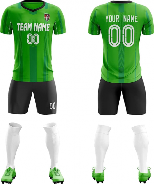 Baju futsal dengan aksen huruf dan angka unik